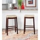 preview thumbnail 19 of 19, Linon Willamette Backless Barstool with Faux Leather Seat (Set of 2) Brown/Cream