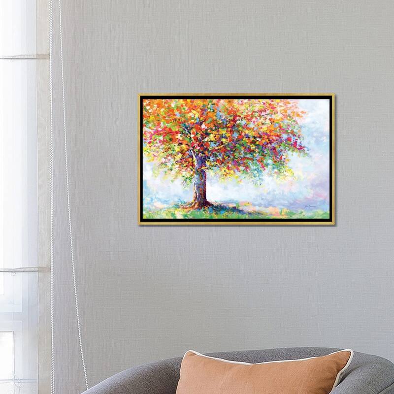 iCanvas "Colorful Tree Of Life" by Leon Devenice Framed