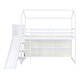preview thumbnail 11 of 13, Twin Wood House Loft Bed with Slide and Storage Shelves, White