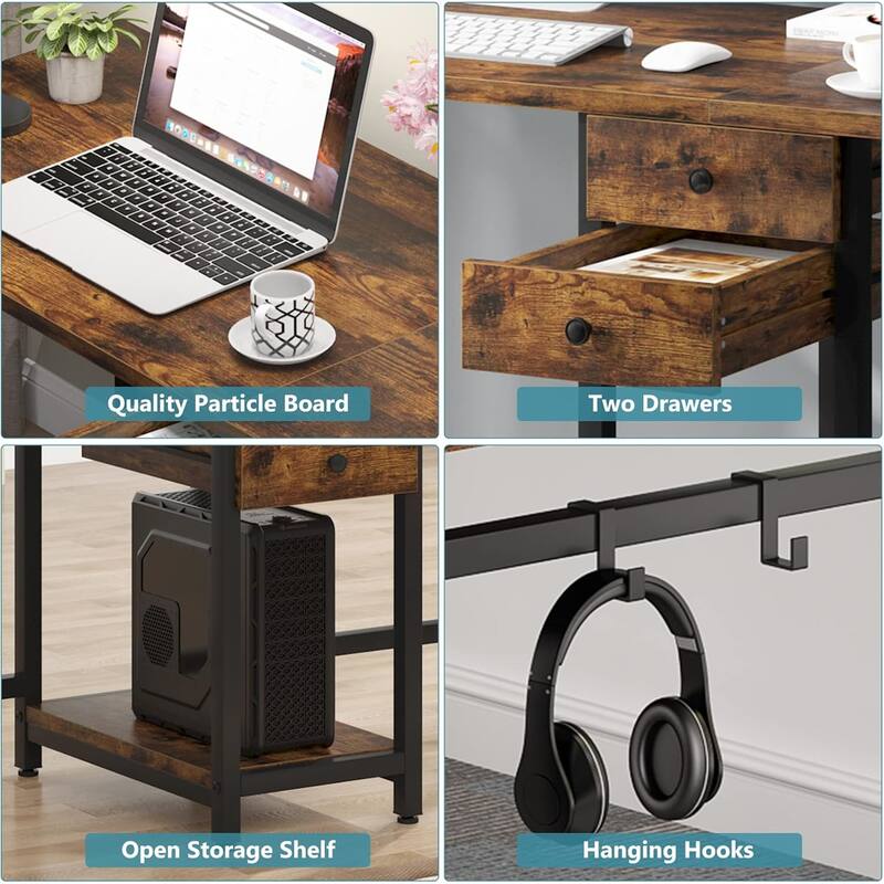 79" Two-Person Industrial Computer Desk