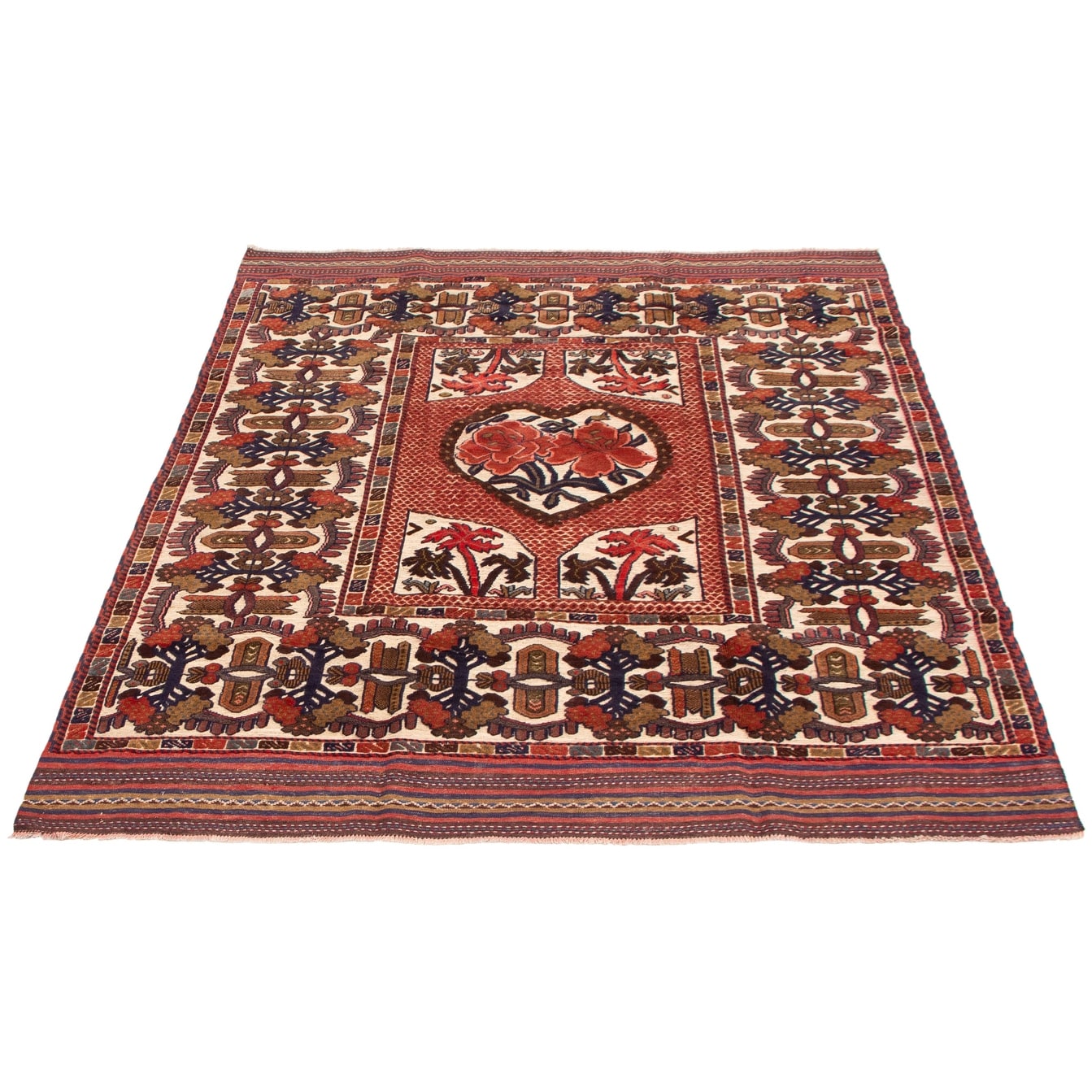ECARPETGALLERY Hand-knotted Tajik Caucasian Dark Red Wool ...