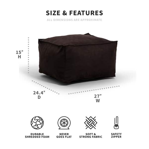 dimension image slide 2 of 2, Big Joe Imperial Ottoman Bean Bag Pouf