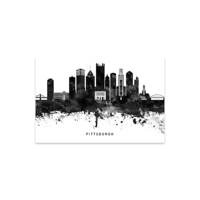 Pittsburgh Skyline Black & White Print On Acrylic Glass by WallDecorAddict