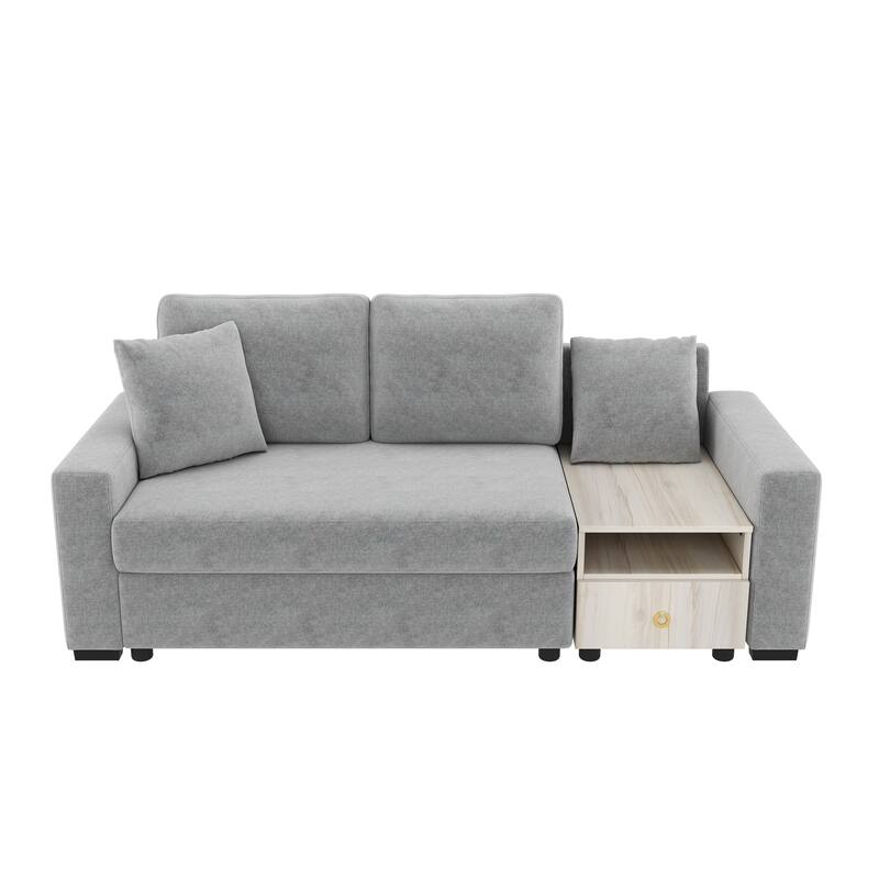 Modern Sofa Couch 79.3" Modular Sofa Upholstered Sofa Couch with Storage Armrest and Center Console for Living Room