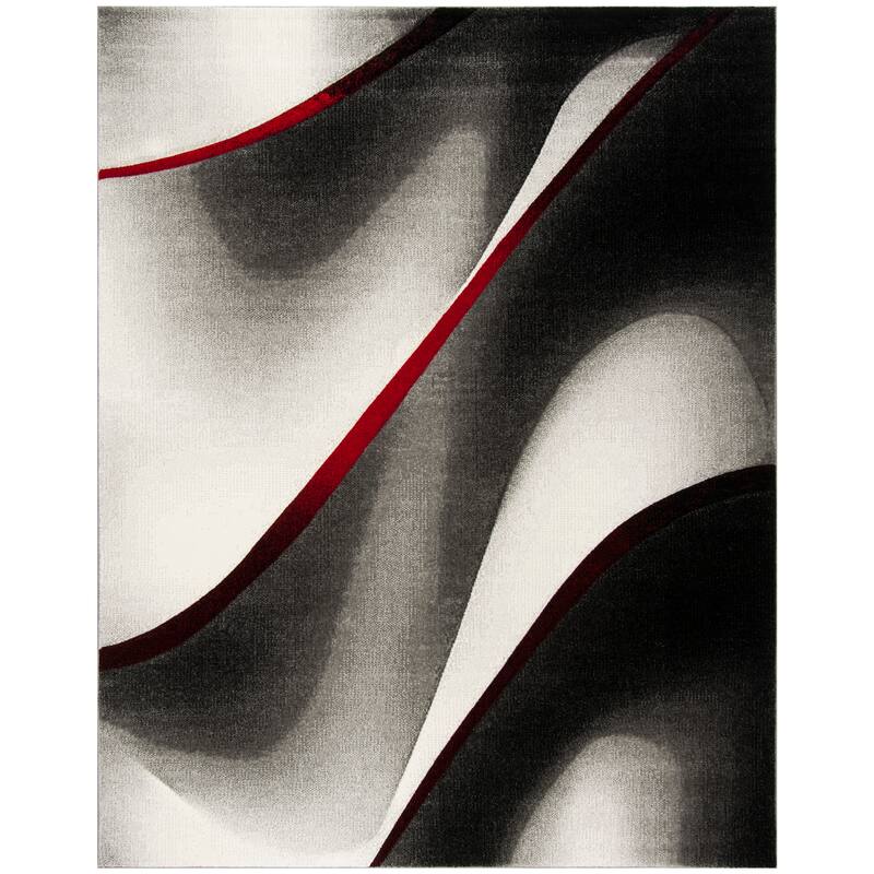 SAFAVIEH Hollywood Jocelyne Mid-Century Modern Abstract Rug - 9' x 12' - Grey/Red