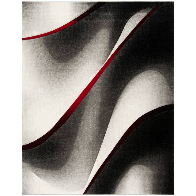 SAFAVIEH Hollywood Jocelyne Mid-Century Modern Abstract Rug - 11' x 15' - Grey/Red