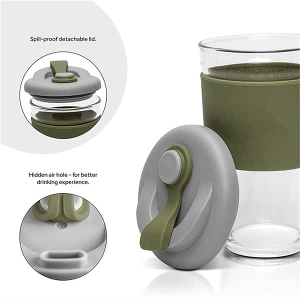 The Reusable Glass Coffee Cup, ToGo Travel Coffee Mug with Lid and Silicone  Sleeve, Dishwasher and Microwave Safe - Bed Bath & Beyond - 33690868