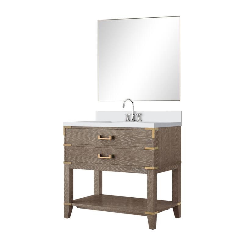 Norwalk Bath Vanity with Quartz Top, Sink, Mirror and Faucet