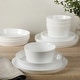 preview thumbnail 13 of 18, Gibson Home Modern Opal 16 Piece Glass Chip Resistant Dishes Double Plates and Bowls Lightweight Dinnerware Set
