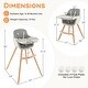 preview thumbnail 6 of 5, 3 in 1 Wooden Convertible Baby High Chair w/Booster & Removable Tray, Adjustable Legs, 5-Point Harness, PU Cushion & Footrest