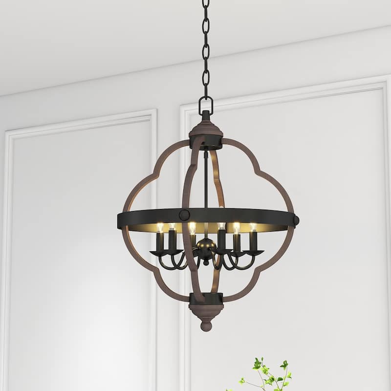 6 Light Unique/Statement Globe Accent Chandelier - 25.04"*19.85"*19.85"