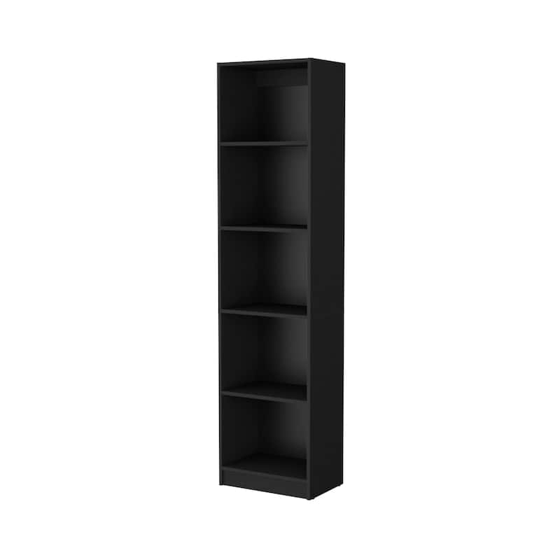 FM FURNITURE Sutton Slim Bookcase with Modern 5-Shelf Design