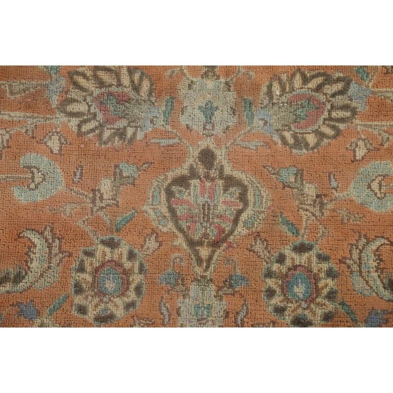 Over-Dyed Mashad Persian Vintage Area Rug Hand-Knotted Wool Carpet - 6'4"x 9'5"