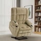 preview thumbnail 3 of 45, MCombo Dual Motor Power Lift Recliner Chair with Massage and Heat for Big People, Fabric R7891 (Large-Wide) Beige