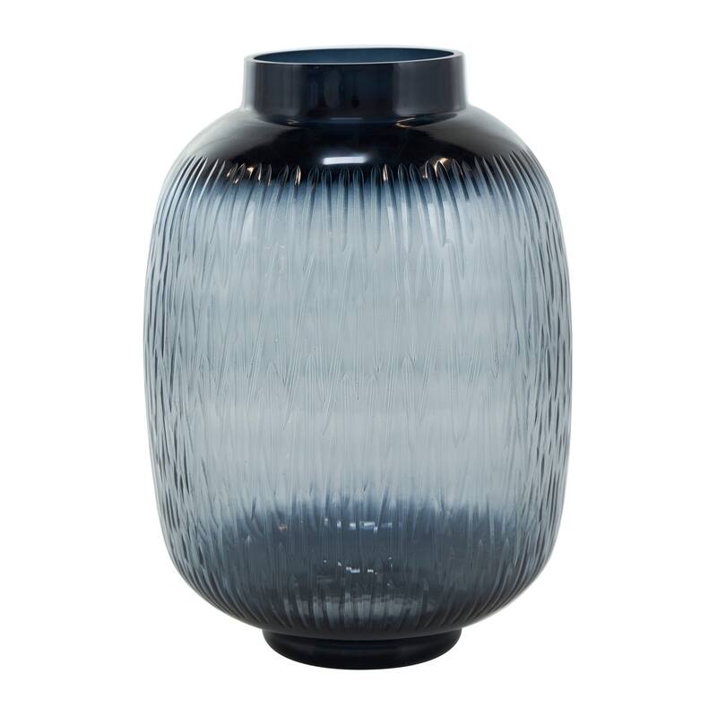 Black Glass Textured Ombre Decorative Vase (Set of 2)