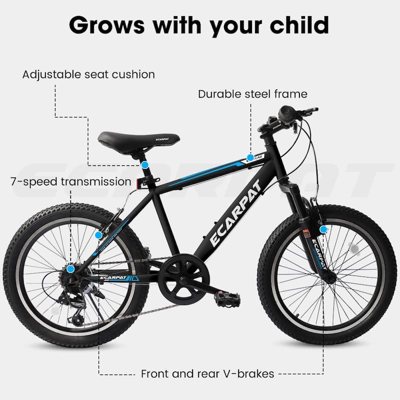 20 in Kids Montain Bike Gear Shimano 7 Speed Bike for Boys and Girls