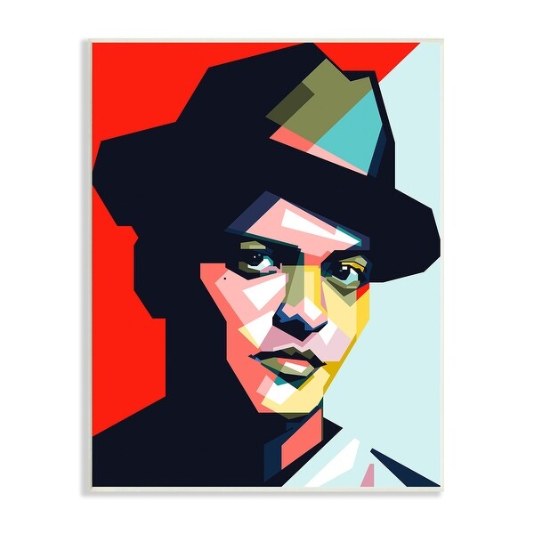 抽象的 brunomars Stupell Bruno Mars Modern Pop Portrait Abstract Geometric Pattern