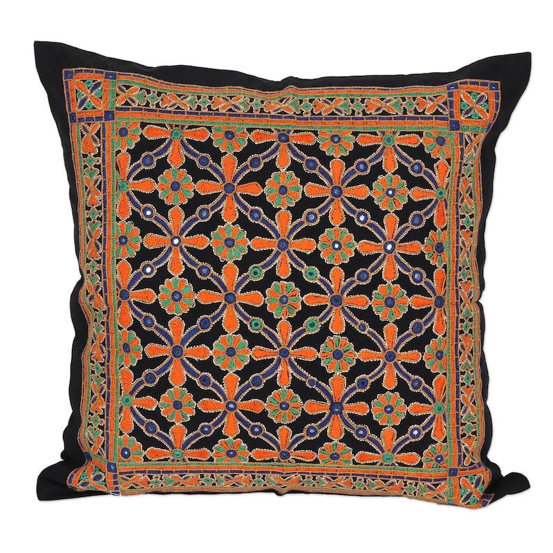 Novica Handmade Palace Maze Cotton Cushion Cover