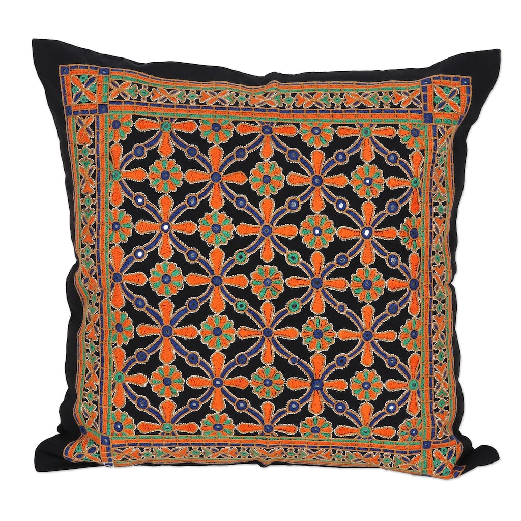 Novica Handmade Palace Maze Cotton Cushion Cover