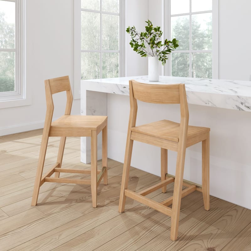 Plank and Beam Modern Counter Height Solid Wood Dining Chair