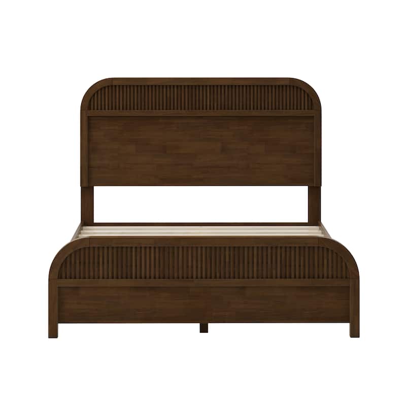 Christopher Knight Home - Modern Wood Platform Bed Frame with Headboard and Wooden Slats Support - No Box Spring Needed