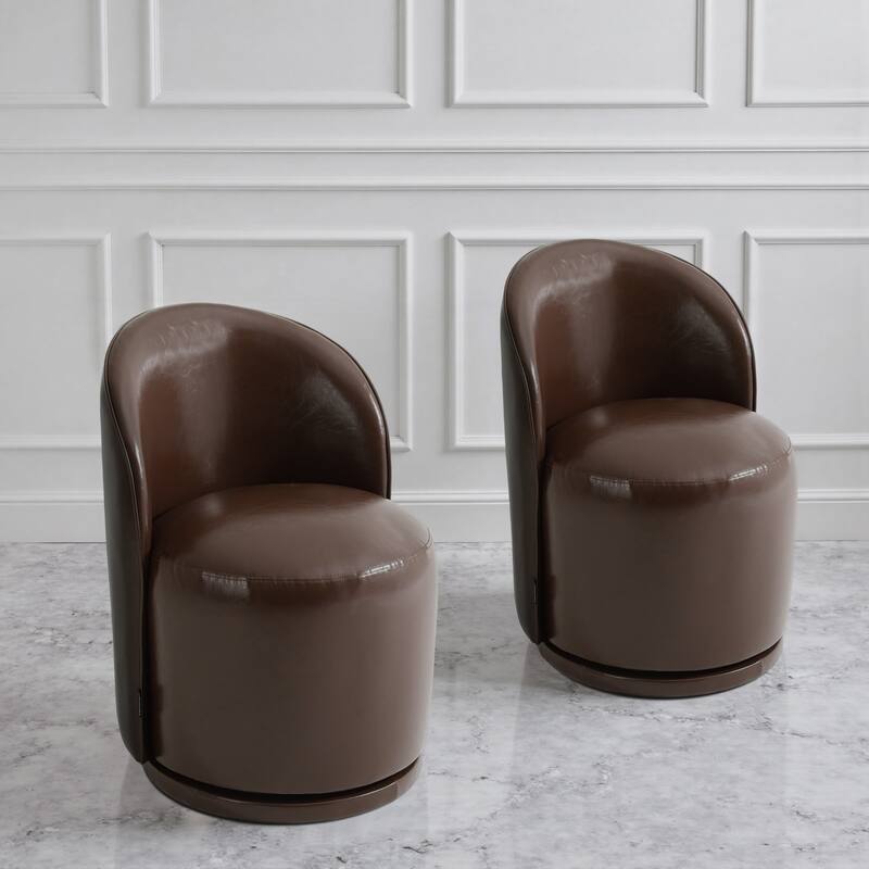 Modern Armless 360-Degree Swivel Dining Chair Barrel Chair