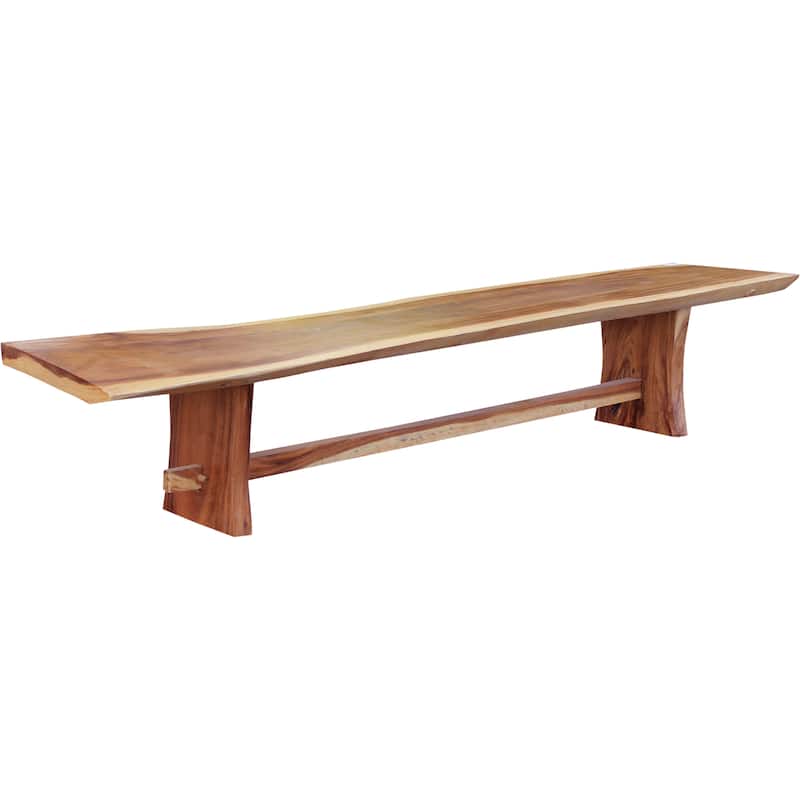 Chic Teak Suar Live Edge Slab Backless Bench approximately 118" long