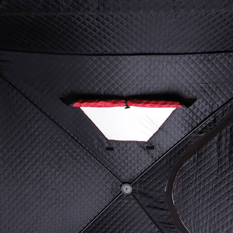 3-Layer Insulated Pop-up Canopy Portable Ice Shelter Ice Fishing Tent with 2 Doors and Carrying Bag