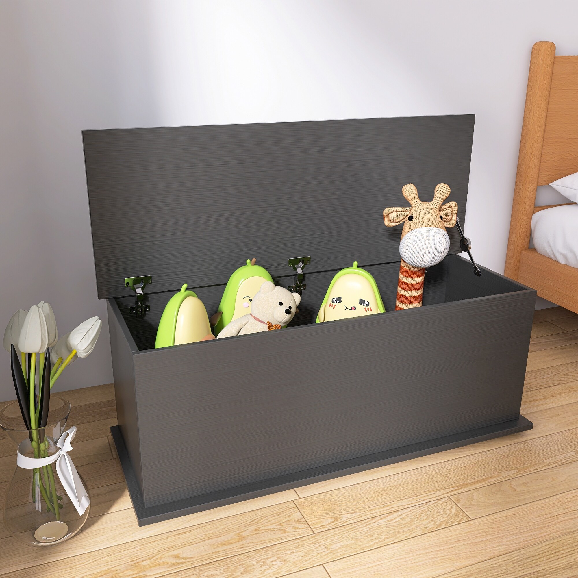 Black toy hotsell box bench