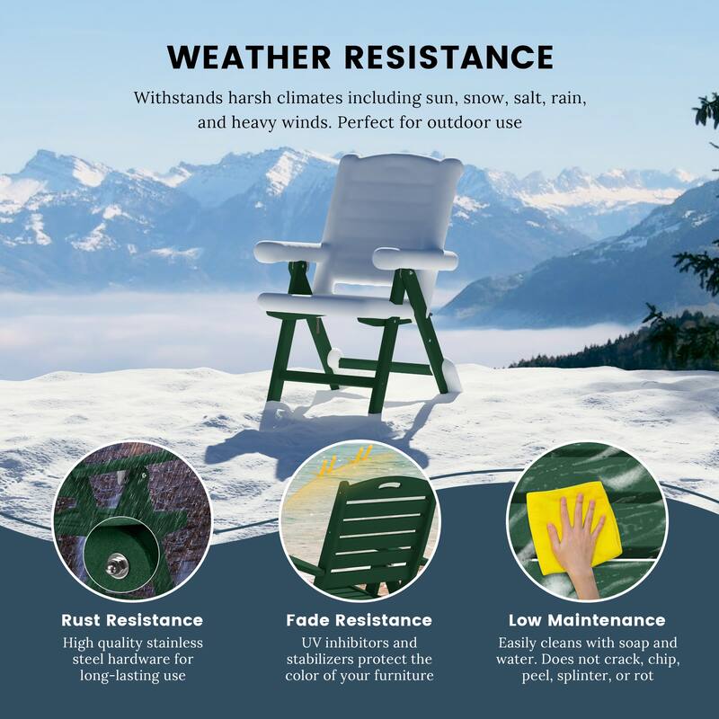 Coastline Patio Folding Highback Dining Chair Set of 2