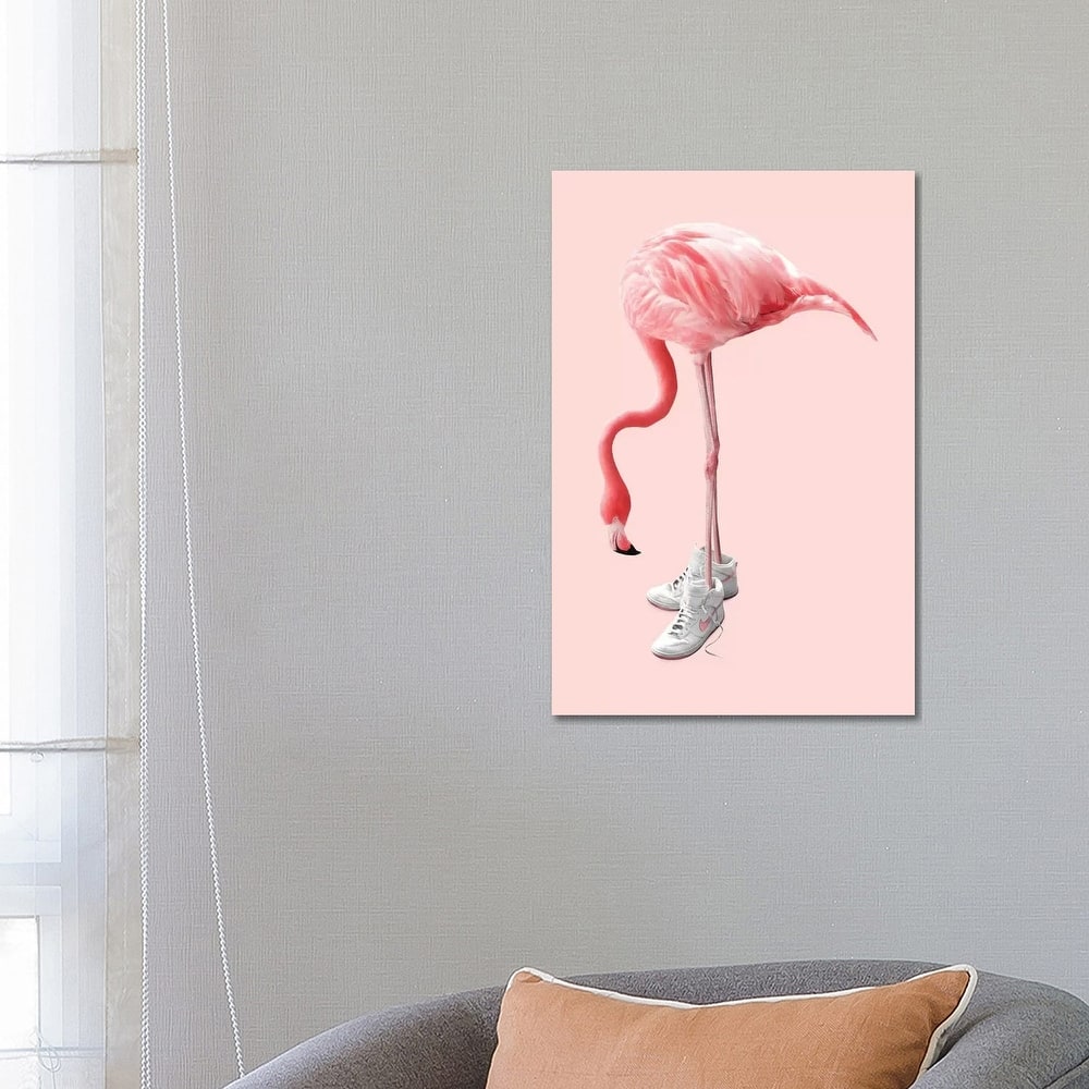 iCanvas "Sneaker Flamingo" by Jonas Loose Canvas Print