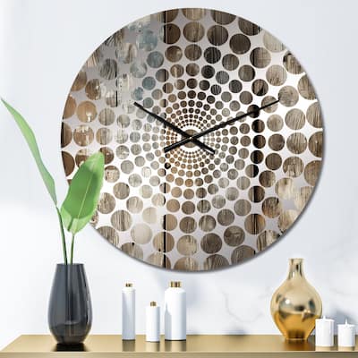 Designart "Rustic Farmhouse Wooden Planks" Brown Vintage Clocks Vintage Wall Clocks For Living Room Décor