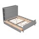 preview thumbnail 10 of 13, Full Size Storage Headboard Storage Platform Bed with Footboard and 4 Drawers Wood Slat Support Wood Bed Frame