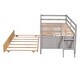 preview thumbnail 52 of 50, Elegant Low Loft Bed Twin Size with Trundle, Full Safety Fence, Climbing ladder and Storage Drawers, Solid & Sturdy, White