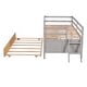 preview thumbnail 16 of 14, Gray Twin Size Solid Wood Low Loft Bed with Full Safety Fence, Climbing ladder, Storage Drawers and Trundle