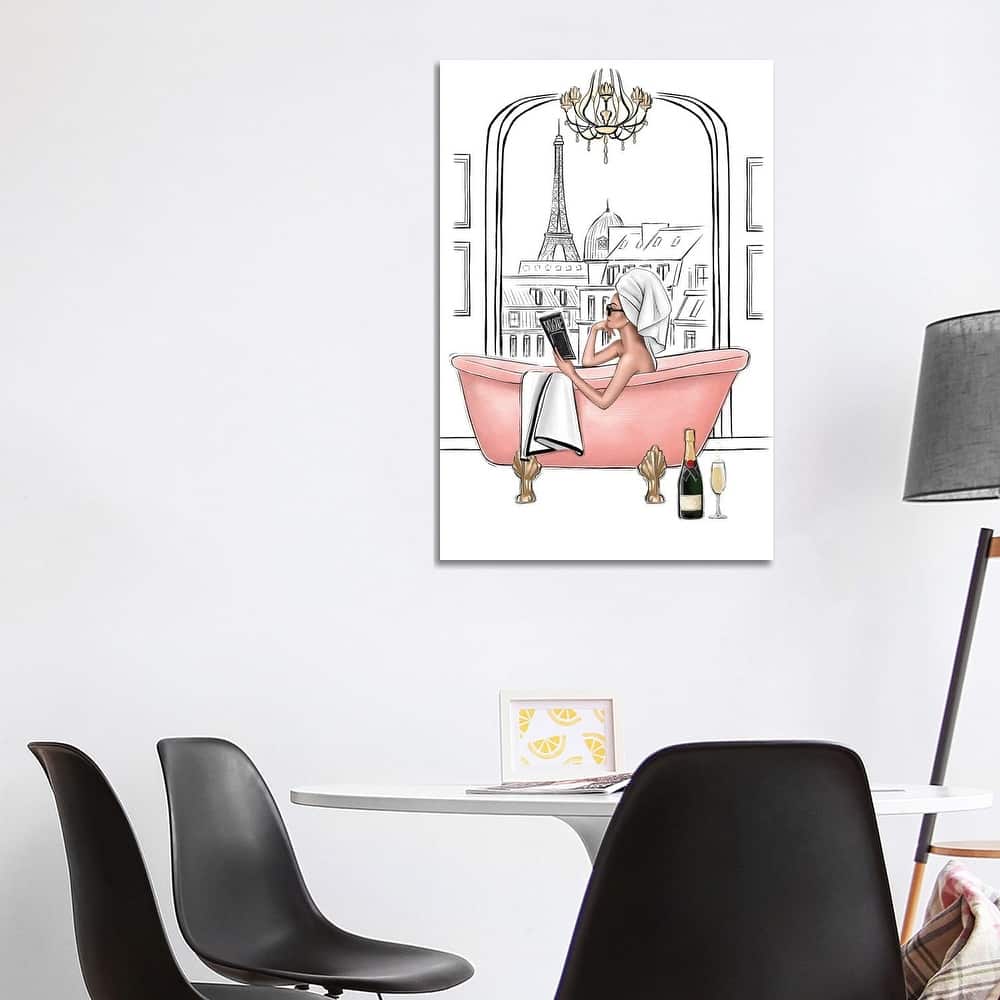iCanvas "Relax In Bathroom In Paris" by LaLana Arts Canvas Print