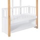 preview thumbnail 5 of 5, White Twin Size Pine Loft Bed with Guardrails, Ladder, and 2 Seats with Storage