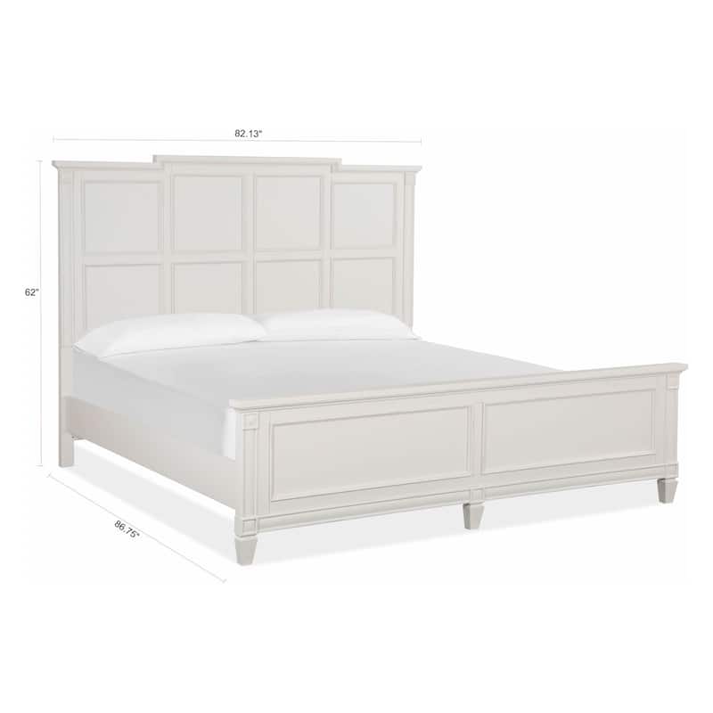 Magnussen Home Willowbrook Egg Shell White With Slight Rub Through Panel Bed