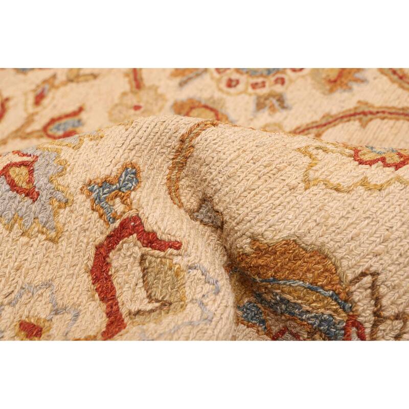 ECARPETGALLERY Flat-Weave Lahor Finest Ivory Wool Tapestry Kilim - 5'0 x 7'9