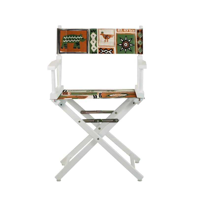 18" Director's Chair White Frame-Congo BongoNatural - 21.75"W x 17"D x 33.75"H
