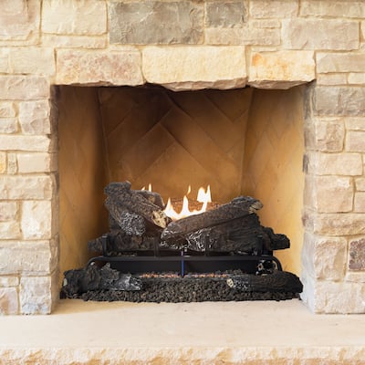 Pleasant Hearth 24" Valley Oak Vent Free Gas Log Set 33,000 BTU's