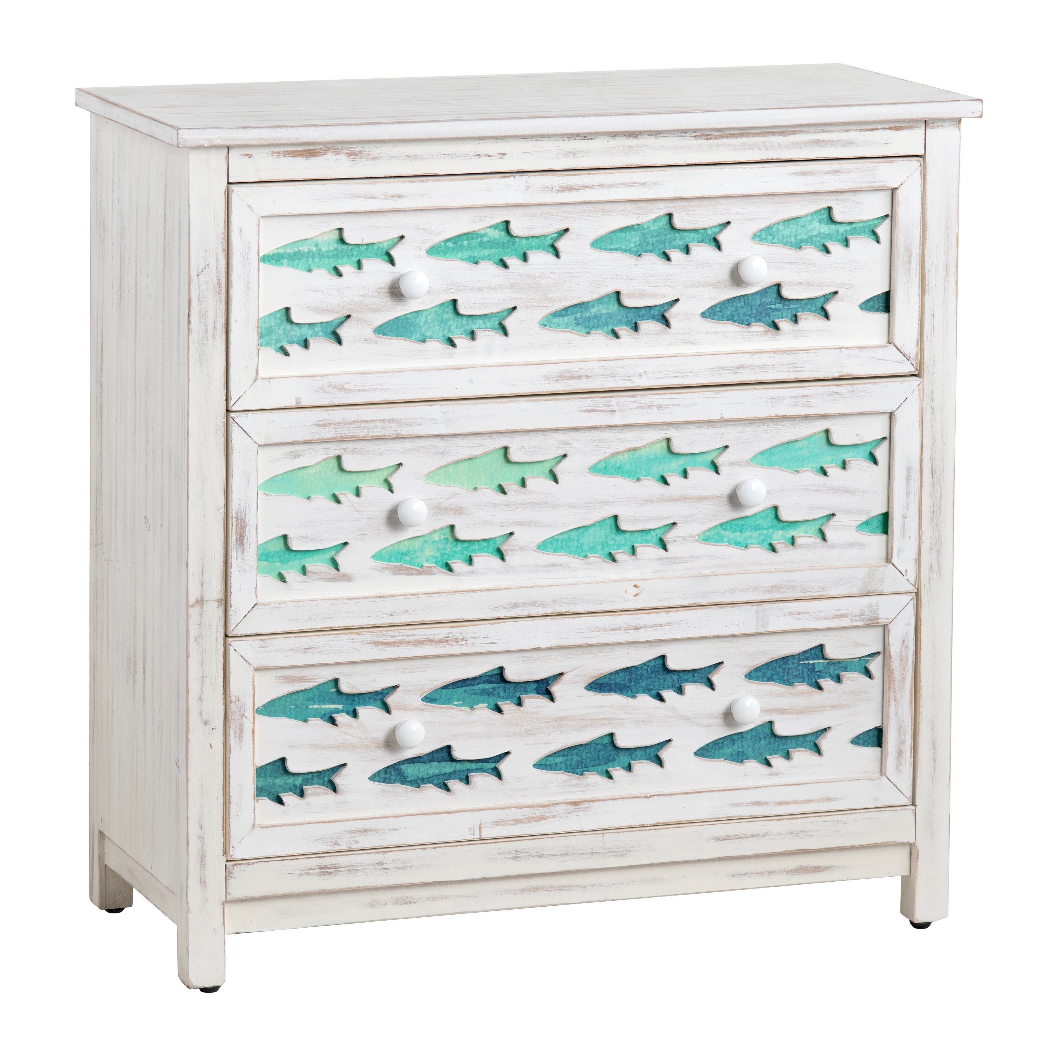 Hilton Head Laser Cut Wooden Chest - Blue/ Sea Blue Ombre