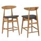 Option Oak Finish - Black Faux Leather