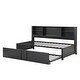 preview thumbnail 8 of 19, Twin Size Daybed with Trundle, Metal Captain Bed Frame with Storage Shelves & USB Ports for Small Space, No Box Spring Needed