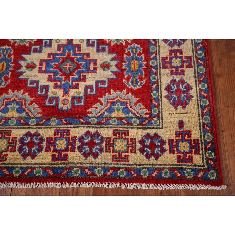 Red Kazak Oriental Foyer Rug Handmade Foyer Wool Carpet - 2'8" x 3'11"
