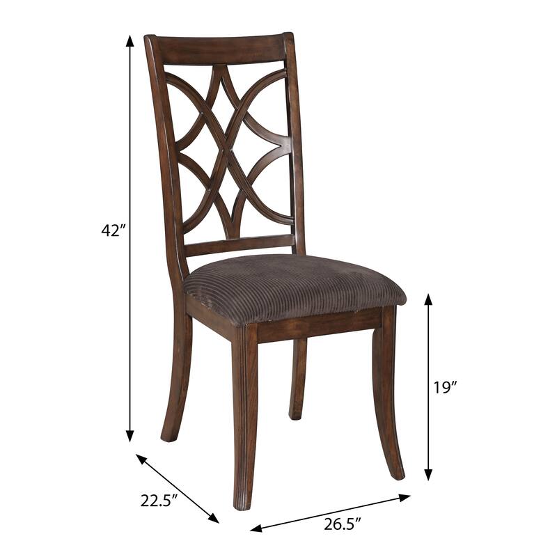 Brown and Dark Walnut Cross Back Side Chairs (Set of 2)