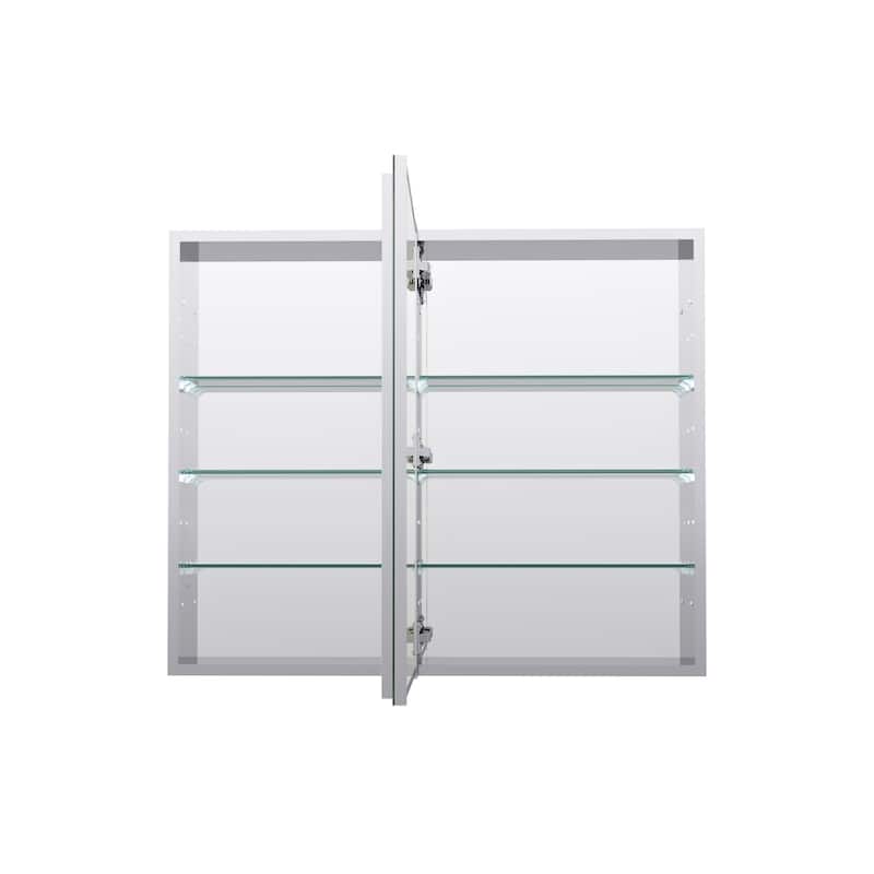 36''W X 30''H Recessed Or Surface Wall Mount Bathroom Medicine Cabinet With Adjustable Glass Shelves