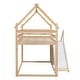 preview thumbnail 22 of 28, White Twin Over Twin House Bunk Bed with Slide and Storage Staircase, Wooden Loft Bed with Guardrails for Kids