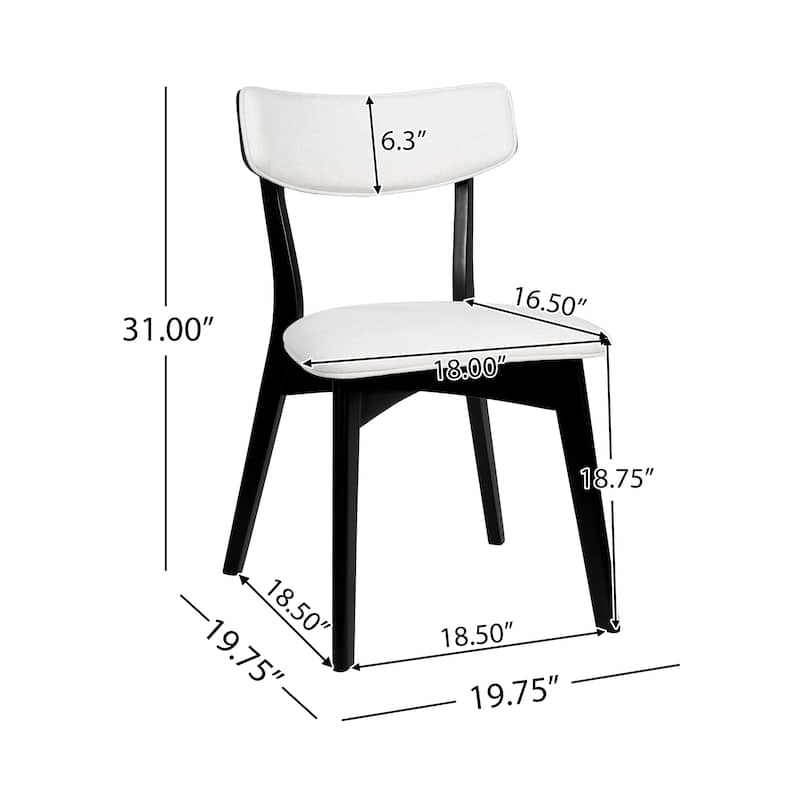 Chazz Mid-Century Modern Upholstered Rubberwood Dining Chairs (Set of 2) by Christopher Knight Home