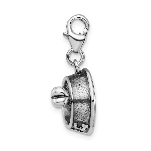Sterling Silver Polished Dog Bone w/Lobster Clasp Charm Sterling Silver Polished Dog Bone w/Lobster Clasp Charm